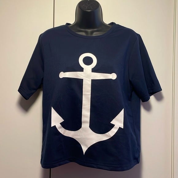SHEIN Tops - Blue anchor T-shirt